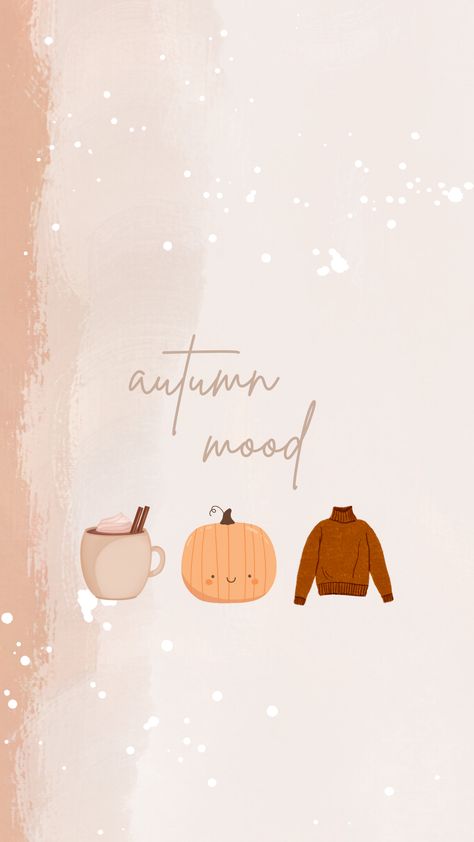 Kawaii Autumn Wallpaper, Iphone Background Cute, Iphone Wallpaper November, Cute Iphone Wallpaper, Kawaii Pumpkin, Pumpkin Sweater, Iphone Wallpaper Iphone, Fall Wallpapers, Background Cute