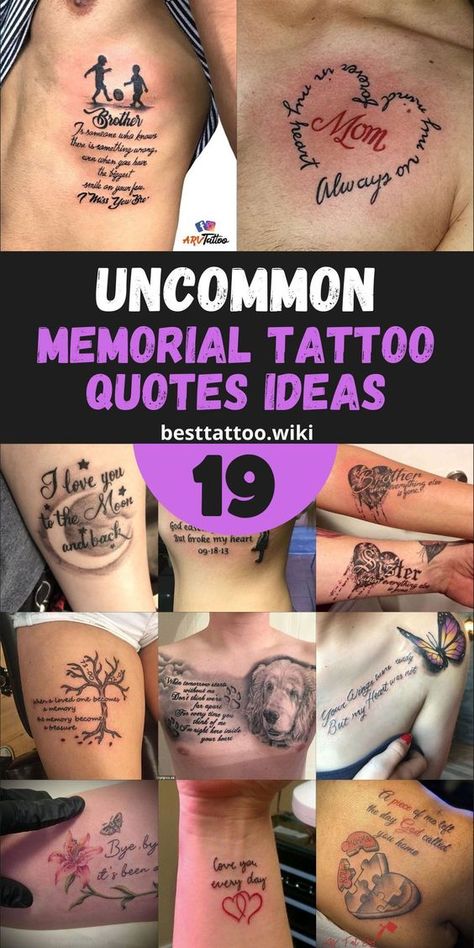 Pay homage to the ones who have left an indelible mark on your heart with our collection of unique memorial tattoo quotes for remembrance in 2024. Each tattoo is a loving tribute to the special relationships we cherish, immortalized in ink as a lasting legacy. From touching quotes for husbands and fathers to heartfelt messages for mothers and sisters, our curated selection offers a variety of options to honor the memory of those we hold dear. In Remembrance Tattoos Husband, My Favorite What If Tattoo, Mother Memory Tattoos, Losing A Brother Tattoo, In Memory Of Husband Tattoo, In Memory Of Tattoo Ideas, Memorial Tattoo For Husband, Sister Memorial Tattoos Ideas, Tattoo Ideas In Memory Of