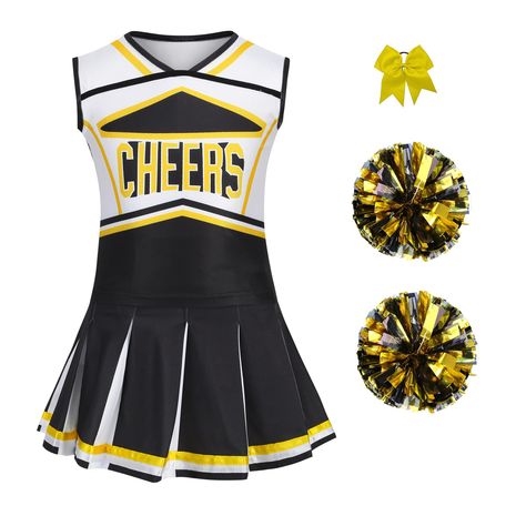 Girls Cheerleader Costume, Cheer Costumes, Outfit For Halloween, Matric Dance Dresses, Cheer Leading, Festival Dance, Cheer Uniforms, Colorful House, Baby Costumes Girl