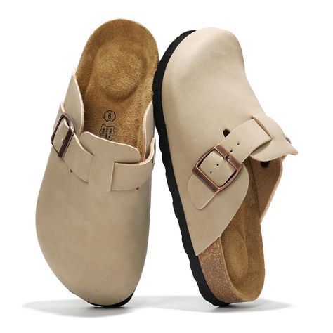 PRICES MAY VARY. 𝗚𝗲𝗻𝘂𝗶𝗻𝗲 𝗦𝘂𝗲𝗱𝗲 𝗜𝗻𝘀𝗼𝗹𝗲𝘀: These mules are designed with genuine suede insoles that provide soft cushioning for your feet. The arch support ensures you can wear them all day without discomfort. The flat slip-ons are not only comfortable but also fashionable, making them a great addition to your wardrobe. 𝗠𝗶𝗰𝗿𝗼𝗳𝗶𝗯𝗲𝗿 𝗨𝗽𝗽𝗲𝗿: Experience ultimate comfort and style with our Boston Clogs for women. The trendy flat slip-ons features a Microfiber Upper Mater