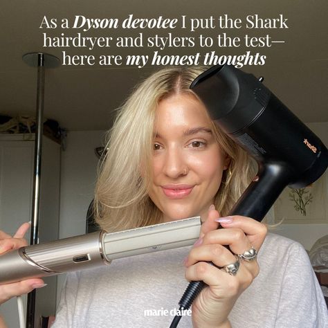 As a devoted Dyson girlie, I have always been a little sceptical about any hair tools dubbed as 'dupes'🧐 But I've heard (and read) so many good things about the Shark hairdryers⭐ See my honest feedback- https://trib.al/Nrb3vPm Image via @beautyandtheb Shark Flexstyle Hair Dryer, Shark Vs Dyson, Dyson Air Wrap Vs Shark, Shark Blow Dryer, Shark Hair Dryer Tutorial, Shark Hair Tool, Shark Dryer, Shark Flex Style Hair Tutorial, Hair Care Organization