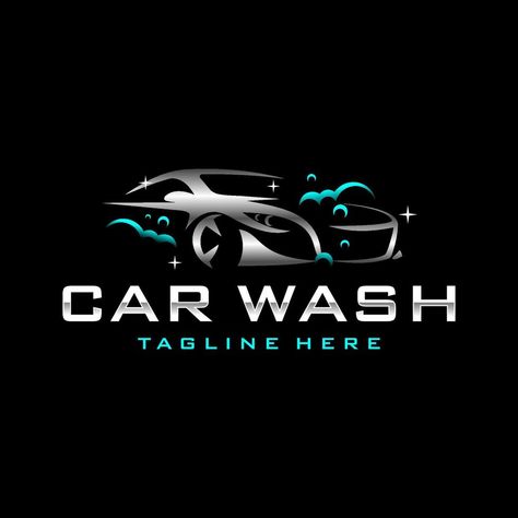 Car Wash Logo Design Ideas, Car Wash Logo, Hub Logo, Car Wash Business, Mobile Car Wash, Cleaning Logo, Design Grafico, Vector Template, S Car