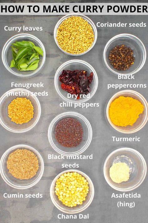 Lentils Benefits, Indian Spice Mix, How To Make Curry, Homemade Curry Powder, Dried Red Chili Peppers, Masala Powder Recipe, Methi Seeds, Indian Curries, Spice Mix Recipes