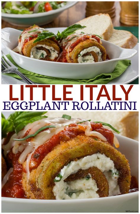 Eggplant Rollatini Recipe, Eggplant Rollatini, Eggplant Recipes Easy, Belgian Food, Eggplant Dishes, Eggplant Recipes, Meat Sauce, Little Italy, Veggie Dishes