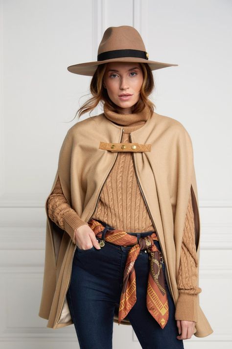 Tweed Capes | Made in England | Holland Cooper English Country Fashion, Countryside Outfit, British Country Style, Countryside Fashion, Elegant Cape, Tweed Fashion, Holland Cooper, Country Fashion, Capes For Women