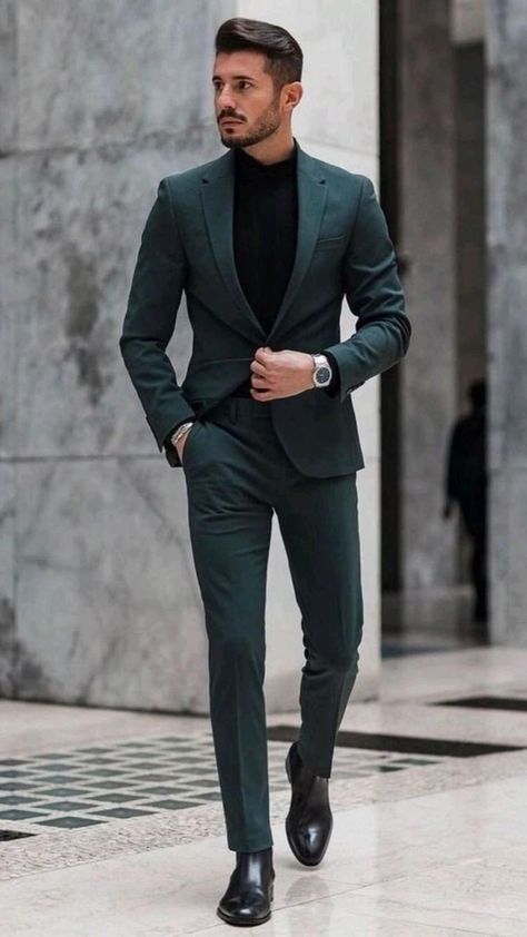 Green Suit Men, Costume Vert, Stil Masculin, Stylish Mens Suits, Blazer Outfits Men, Mens Business Casual Outfits, Formal Men Outfit, Suit Ideas, Mens Fashion Blazer