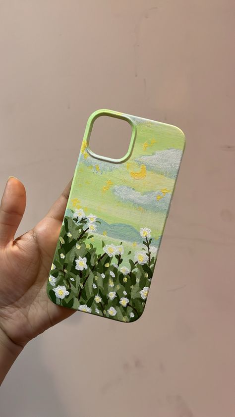 Phone Case Paintings Ideas, Phone Case Painting Ideas Acrylic Simple, Hand Painted Phone Case Acrylics, Ball Pen Sketch Aesthetic, Phonecase Painting Aesthetic, Iphone Case Painting Diy, Art Phone Cases Paint, Phone Case Ideas Paint, Phone Back Cover Painting Ideas