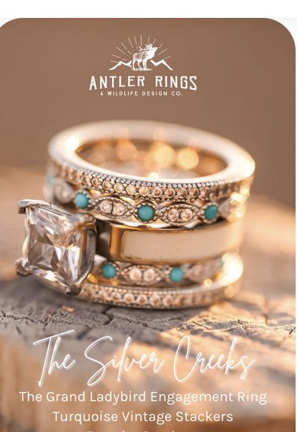 Navajo Wedding Rings, Western Stacked Wedding Rings, Antler Wedding Rings Womens, Deer Antler Wedding Rings Women, Deer Antler Engagement Ring, Antler Engagement Ring Women, Antler Engagement Rings, Western Inspired Wedding Rings, Rustic Wedding Rings For Women