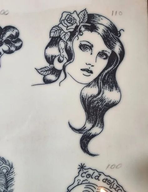 Flash Artwork, Ace Tattoo, Vintage Tattoo Art, Vintage Style Tattoos, Traditional Tattoo Flash Art, Vintage Tattoo Design, Tattoo Themes, Flower Wrist Tattoos, Traditional Flash