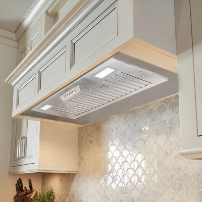 Range Hood Insert/Built-in 30 inch, Ultra Quiet Powelful Vent Hood with LED Lights, 3 Speeds 600 CFM, Stainless Steel - Akicon | Akicon Range Hood Insert / Built-In 30 Inch, 6" Duct 3-Speeds 600 CFM Stainless Steel Vent Hood w / LED Lights | Wayfair Hoods Over Stoves, Vent Hood Insert, Stove Vent Hood, Stainless Steel Hood Vent, Hood Vent Cover, Under Cabinet Range Hoods, Kitchen Hood Design, Stove Vent, Range Hood Insert