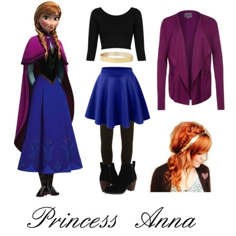 Disneybound Winter Outfits, Anna Outfit Ideas, Disney Bound Outfits Winter, Anna Inspired Outfit, Disneybound Princess, Anna Disneybound, Frozen Inspired Outfits, Disney Princess Inspired Outfits, Frozen Fashion