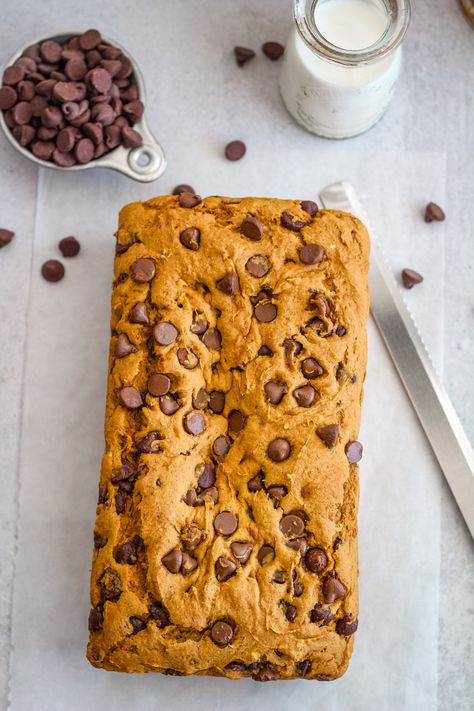 3-Ingredient Pumpkin Chocolate Chip Bread – 5 Boys Baker 3 Ingredient Pumpkin, Chocolate Chip Bread, Pumpkin Chocolate Chip Bread, Pumpkin Chocolate Chip, Spice Cake Mix, Pumpkin Recipes Dessert, Pumpkin Chocolate Chips, Pumpkin Chocolate, 5 Ingredient