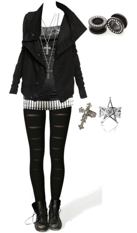 "Untitled #676" by bvb3666 ❤ liked on Polyvore Ropa Punk Rock, Metal Outfit, Outfit Rock, Mode Rock, Emo Stuff, Scene Outfits, Estilo Rock, Casual Cosplay, Hipster Outfits