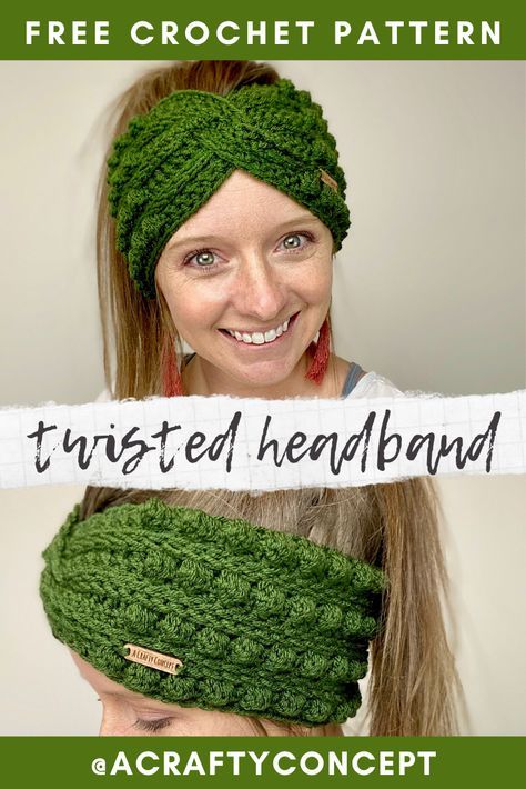 Crochet Twisted Headband, Stitch Headband, Crochet Headband Tutorial, Crochet Ear Warmer Pattern, Crochet Headband Free, Easy Crochet Headbands, Crochet Hairband, Bandeau Au Crochet, Crochet Headband Pattern Free