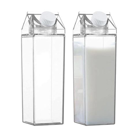 PRICES MAY VARY. Reliable Material: Milk Carton Water Bottles are lightweight and easy to carry, made of food-grade PP+silicone material, durable, safe, friendly, and reusable. Leak-Proof Caps: Fitting easily in backpacks, cup holders, handbags, and refrigerators, Milk Carton Bottle is keeping bottle tightly closed to prevent leaks, equipped with a leak-proof screw caps. Wide Application: Square Clear Water Bottles are suitable for travel, sports, picnic, school, outdoor, camping, etc., easy to Clear Milk Carton Water Bottle, Clear Milk Carton, Milk Carton Bottle, Water Bottle Clear, Milk Carton Water Bottle, Carton Water Bottle, Clear Water Bottle, Diy Water Bottle, Juice Bottle