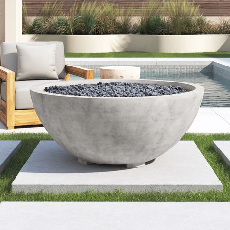 Joss & Main Gemmell 17'' H x 41'' W Concrete Outdoor Fire Pit | Wayfair