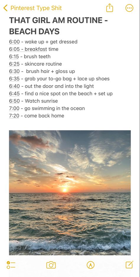 this is a beach routine that I use, hopefully you like it :) follow for more! #beach #morningroutine #aesthetic #thatgirlmorningroutine #preppy #sunrise Beach Routine, Hair Gloss, Summer Stuff, Go Bags, Working Hard, My Birthday, Morning Routine, Beach Day, House Stuff