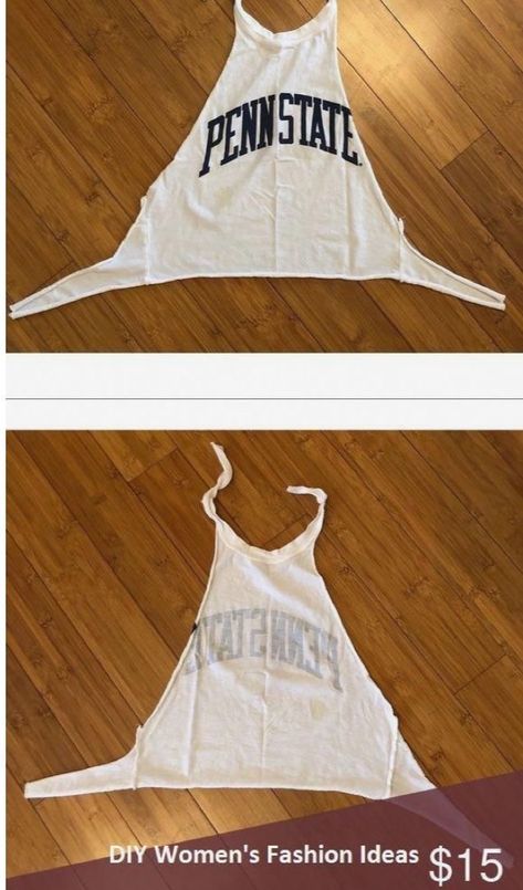 Penn State Tailgate, Diy Cut Shirts, Cut Up Shirts, Diy Crop Top, Diy Vetement, College Shirts, Diy Fashion Clothing, Women Fashion Edgy, Women Diy