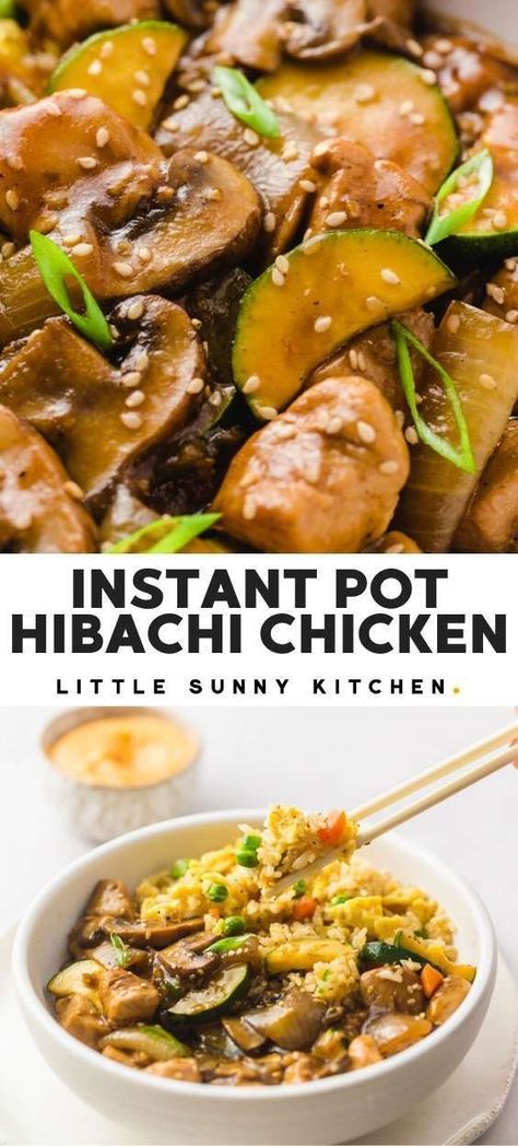 Hibachi Crockpot, Instapot Hibachi Chicken, Instant Pot Chicken And Zucchini Recipes, Crock Pot Hibachi Chicken, Chicken Zucchini Instant Pot Recipes, Asian Chicken Instant Pot, Hibachi Chicken Crockpot, Crockpot Hibachi, Instapot Chicken And Vegetables