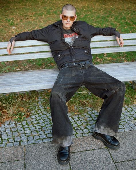 Dela Charles | Luke, Berlin 2023 #photography #35mm #portrait #berlin #fashion #punk #mood #face #style #analogphotography #kodak #film #filmphotography | Instagram Berlin Street Style Men, Punk Fashion Photography, Trouser Photoshoot, Paperboy Hat Outfit, Punk Editorial, 35mm Portrait, Mood Face, 2023 Photography, Berlin Fashion Street