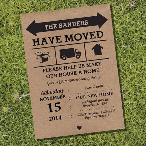 Kraft Housewarming Invitation - Housewarming Party - We Have Moved Invitation Housewarming, Moving Party, Housewarming Invitation, Housewarming Party Invitations, Housewarming Decorations, Joy Gifts, House Warming Invitations, Housewarming Party, Frame Template