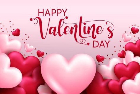 Valentines day vector background template. Happy valentine's day text in empty space for love messages with 3d heart for valentine's day greeting card design. Vector illustration Valentine Template Design, Happy Valentines Day Images Cute, Happy Valentines Day Card Design, Happy Valentines Day Message, Valentines Template, Valentines Messages, Happy Valentines Day Background, Valentines Day Greeting Cards, What Is Valentine