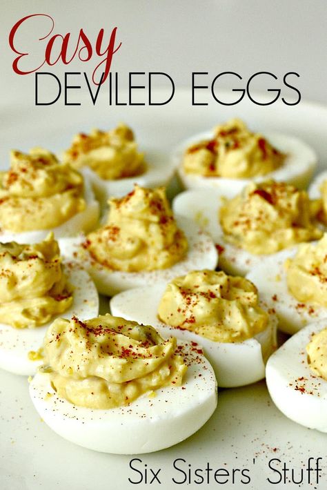 Party Burgers, Easy Deviled Eggs Recipe, Easy Deviled Eggs, Stuffed Eggs, Deviled Eggs Recipe Easy, Best Deviled Eggs, Deviled Eggs Easy, Six Sisters Stuff, Six Sisters