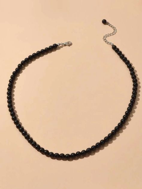 Beaded Neckalce, Black Jewelry Necklace, Black Beaded Necklace, Beaded Necklace Designs, Black Beaded Bracelets, Pola Gelang, Black Beaded Jewelry, Turquoise Bead Necklaces, Black Bead Necklace