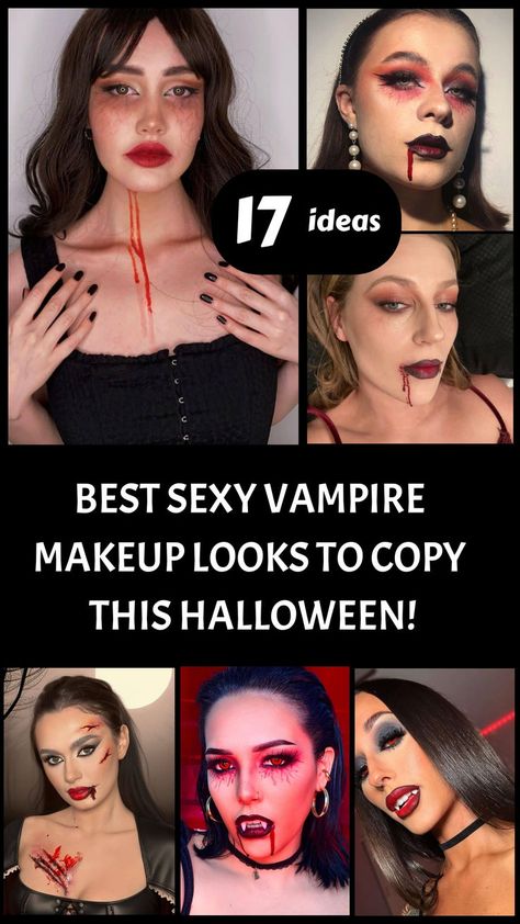 woman with vampire makeup Hot Vampire Makeup, Easy Vampire Makeup, Vamp Makeup, Vampire Makeup Ideas, Vampire Makeup Looks, Vampire Hair, Vampire Makeup Halloween, Vampire Look, Vampire Halloween Costume