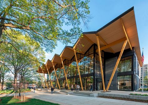 DC Public Library – Southwest Library | Perkins&Will | World Design Awards 2021 – The Architecture Community Book Building Design, Public Library Design Exterior, Modern Library Architecture Exterior, Library Design Ideas Architecture, Photovoltaic Panels Architecture, Public Architecture Design, Community Library Architecture, Library Design Exterior, Modern Library Architecture