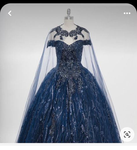 Celestial Ball Gown, Fantasy Ball Gowns, Dark Blue Wedding Dress, Cinderella Ballroom, Galaxy Wedding Dress, Blue Fantasy Dress, Elven Dresses, Black Ball Gown Wedding Dress, Navy Blue Wedding Dress