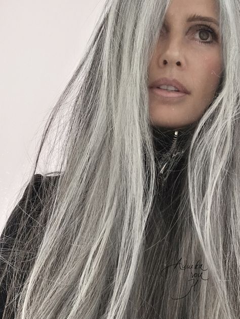 Annika Von Holdt, Long Grey Hair, Silver Hair Highlights, African American Hair Care, Silver White Hair, Grey Hair Looks, African American Hair, Best Hair Care, Gorgeous Gray Hair