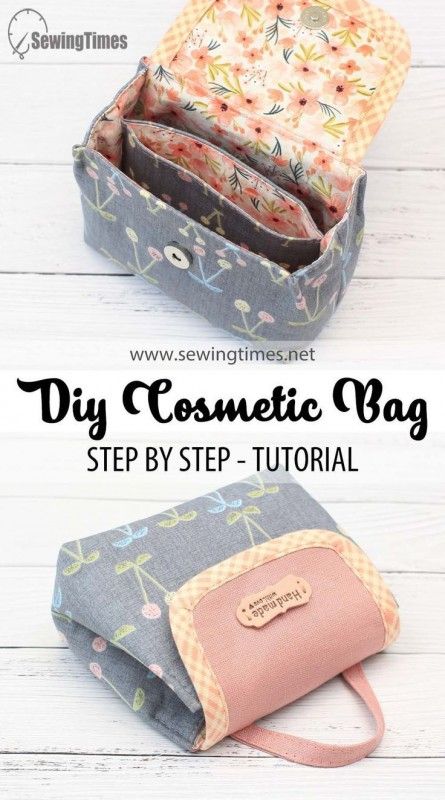 How to make the Diy Cosmetic Bag — All<span style="color: #d1311c; padding: 0 3px;">Sewing</span>Ideas No Sew Purse, Sew Purse, Hand Bags Ideas, Cosmetic Bags Diy, Diy Purses, Diy Coin Purse, Woman Purse, Purse Diy, Diy Sy