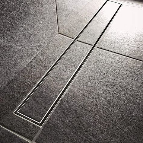 Linear Floor Drain, Long Drain Bathroom, Long Shower Drains, Elevated Shower Floor, Linear Drain Hair Catcher, Recessed Shower Floor, Shower Drains Linear, Rectangle Shower Drain, Curbless Shower With Linear Drain