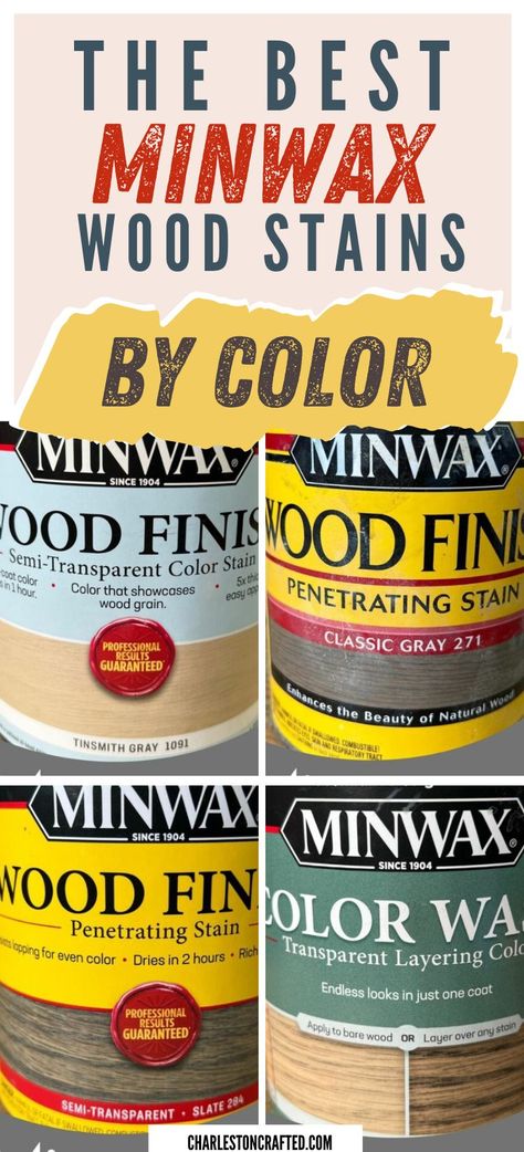 the best minwax wood stains by color Best Wood Stain, Minwax Wood Stain, Minwax Stain Colors, Minwax Colors, Varathane Stain, Solid Stain Colors, Simple Bookshelf, Special Walnut Stain, Natural Stain Wood