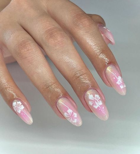 Twice Nails, Hawaii Nails, Pink Summer Nails, Manikur Kuku, Tropical Nails, Nail Trend, Girly Acrylic Nails, Summery Nails, Purple Nail