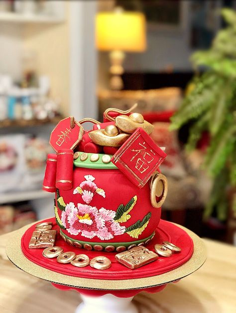 Lunar New Year Cake, New Year Cakes, New Year Cake Decoration, Chinese New Year Cake, Nice Cakes, New Year Cake, Chinese Cake, Chocolate Cake Cookies, Cupcake Decor