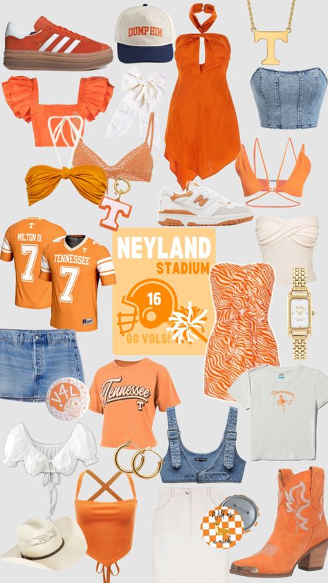 #tennessee #gameday #outfitinspo Utk Game Day Outfit, University Of Tennessee Outfits, Tennessee Gameday Outfit, Utk Gameday Outfit, University Of Tennessee Gameday Outfit, Tennessee Vols Game Day Outfits, Orange Gameday Outfit, Tennessee Game Day Outfit, Ut Outfits