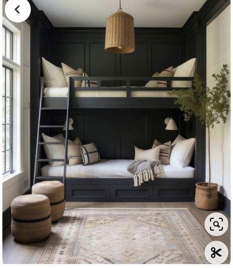 Custom Built Bunk Beds, Bunk Rooms Lake House, Small Bunk Room Ideas, Teen Bedroom Aesthetic, Aesthetic Bunk Bed, Bunk Room Ideas, Bed Inspiration, Bunk Bed Room, Dreamy Living Room