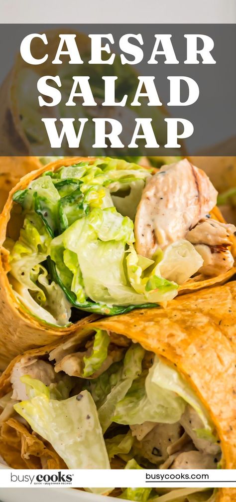 Soft tortillas are filled with crisp lettuce, tender chicken, cheese, croutons, and two types of dressing. Savory and satisfying, these wraps are easy to make and perfect for when you’re on the go. Quick Wraps For Lunch, Easy Healthy Wraps, Chicken Caesar Wrap Recipe, How To Make Wraps, Caesar Salad Wrap, Soft Tortillas, Mcdonalds Chicken, Chicken Caesar Wrap, Wraps Recipes