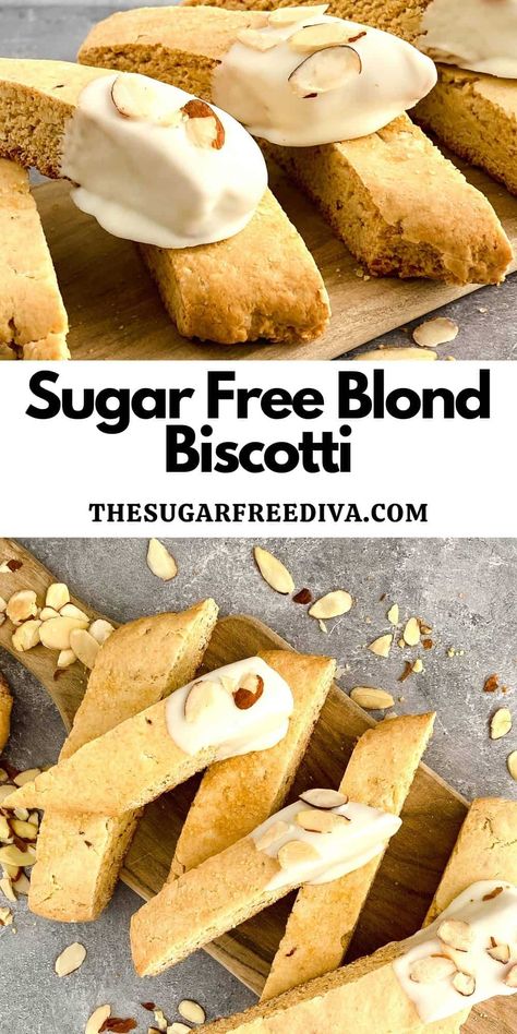 Sugar Free Biscotti Recipe, Sugar Free Biscotti, Healthy Biscotti Recipe, Gluten Free Biscotti Recipe, Gluten Free Biscotti, Almond Biscotti Recipe, Almond Desserts, Diet Cookies, Sugar Free Baking