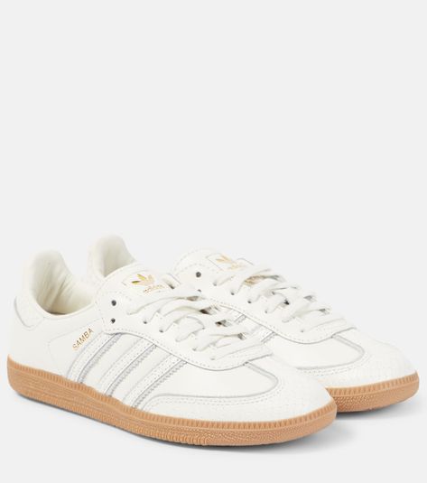 Samba OG leather sneakers in white - Adidas | Mytheresa Samba White, Adidas Samba Og, Samba Og, Adidas Shoes Women, Cute Sneakers, Shoe Inspo, Everyday Shoes, Swag Shoes, Shoes Sneakers Adidas