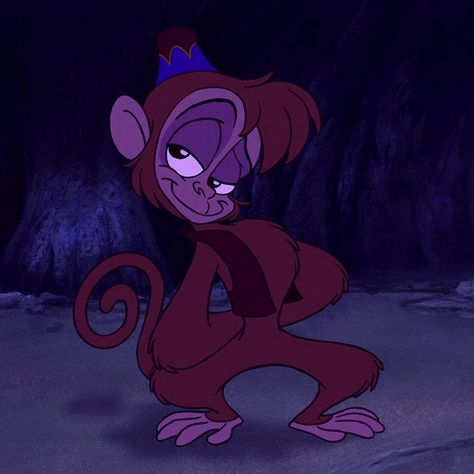 Abu is a supporting character in Disney's 1992 animated feature film, Aladdin. He is a mischievous, kleptomaniacal monkey and Aladdin's loyal partner-in-crime. In the episode of the Aladdin television series, "Seems Like Old Crimes", it is revealed that, long before the events of the first film, Abu originally worked for a traveling circus of thieves, consisting of himself, a duo named Minos and Fatima, and Aziz. Abu served as the group's pickpocket and actually met Aladdin after making an... Disney Viejo, Disney Princess Enchanted Tales, Abu Aladdin, Megara Disney, Hercules Disney, Disney Sidekicks, Pocahontas Disney, Aladdin 1992, Rapunzel Disney