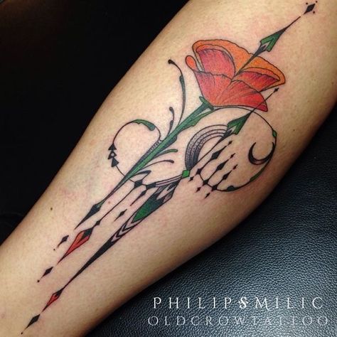 California Poppy Tattoo, Majestic Art, State Tattoos, Art Deco Tattoo, Art Nouveau Tattoo, Poppy Tattoo, Nouveau Tattoo, Poppies Tattoo, 4 Tattoo