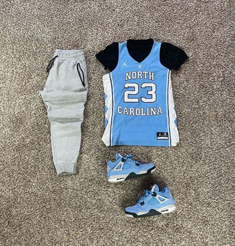 Jordan 4 Blue Outfit Men, Jordan 4 Unc Outfit Men, Jordan 5 Unc Outfit, Jordan Fits Men, Jordan Unc Outfit, University Blue Jordans Outfit, Blue Fits Men, Blue Jordans Outfit, Carolina Blue Jordans