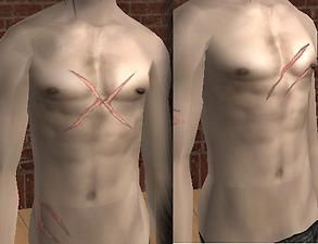 Mod The Sims - Torso scars, manly chest wounds! For any skintone Facial Scars, Valentine Hair, Vincent Valentine, Layered Cuts, Tattoo Inspo, The Sims, Mens Hairstyles, Makeup, Quick Saves