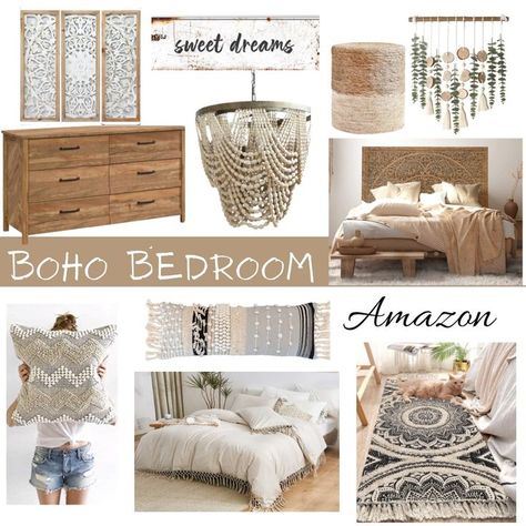 Boho Bedroom Decoration and Design from Amazon Amazon Boho Decor Bedroom, Amazon Boho Bedroom, Bedroom Decor From Amazon, Amazon Boho Decor, Boho Bed Frame, Hygge Inspiration, Amazon Bedroom, Decor From Amazon, Bedroom Design Inspiration