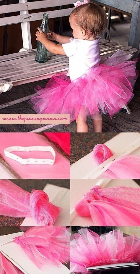 DIY a no-sew tutu for any kid-at-heart. | Here's How To Tie Anything And Everything | Kids clothes diy, Diy tutu, How to make tutu Diy Jupe, Tutu Diy, Make A Tutu, Penari Balet, Diy Tutu Skirt, Diy Tutus, Tutu Tutorial, Rok Tutu, No Sew Tutu