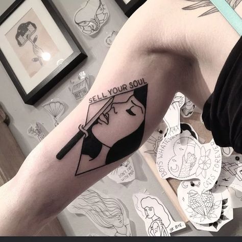 57876.webp (640×640) Sell Your Soul, Knife Tattoo, Soul Tattoo, Dec 8, Body Mods, Deathly Hallows Tattoo, Tattoos And Piercings, Your Soul, Triangle Tattoo