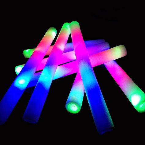 Foam Glow Sticks, Romantic Colors Palette, Led Light Stick, Glow Stick Party, Glow In The Dark Party, Glow Party Supplies, Foam Party, Dark Party, Christmas Birthday Party